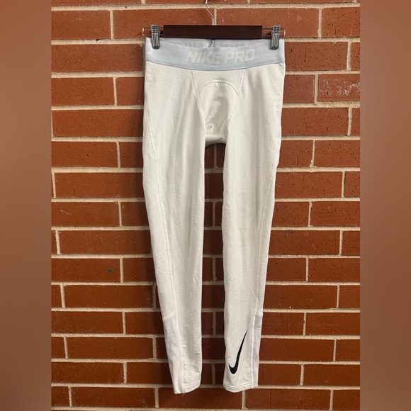 Nike Pro Dri-FIT White Compression Tights Men’s Size Small (Pair 2) - Picture 1 of 4